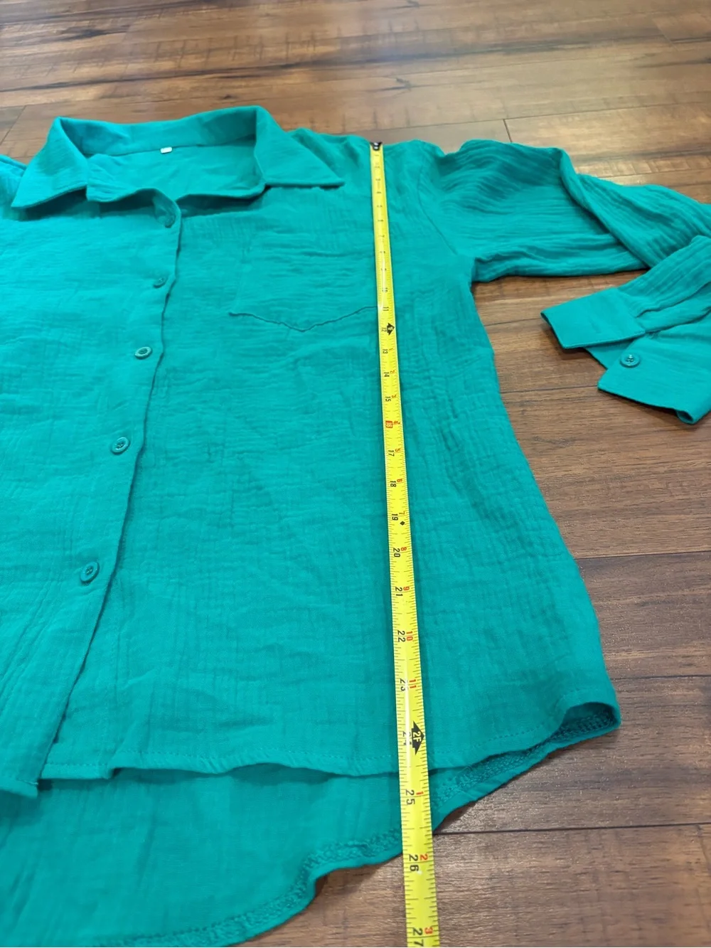 2 Peice Matching Set Gauze Kelly Button Up Shirt Shorts Textured Oversize Large